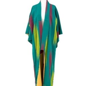 Japanese Silk Blend Geometric Kimono